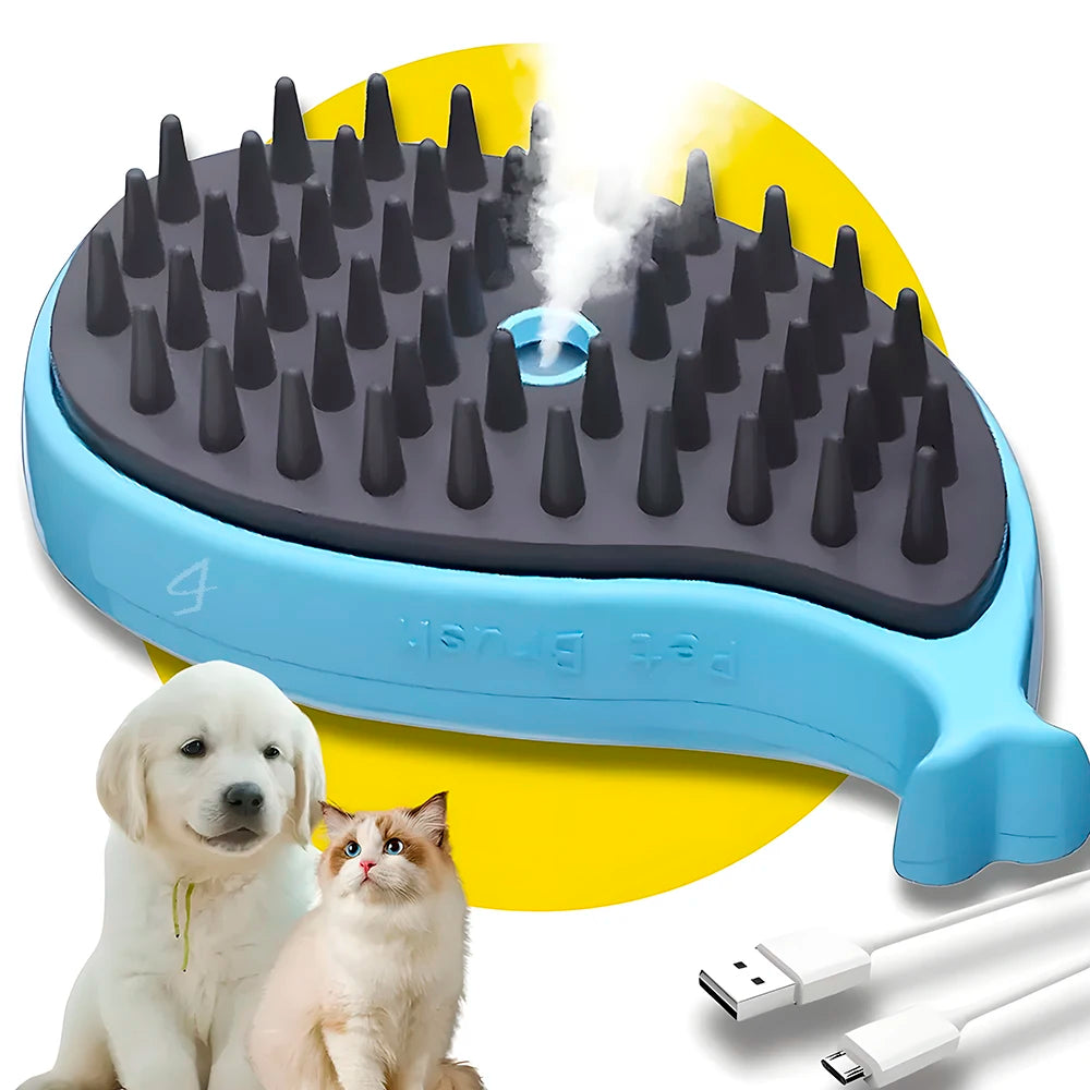 Battery-Powered Pet Grooming Brush