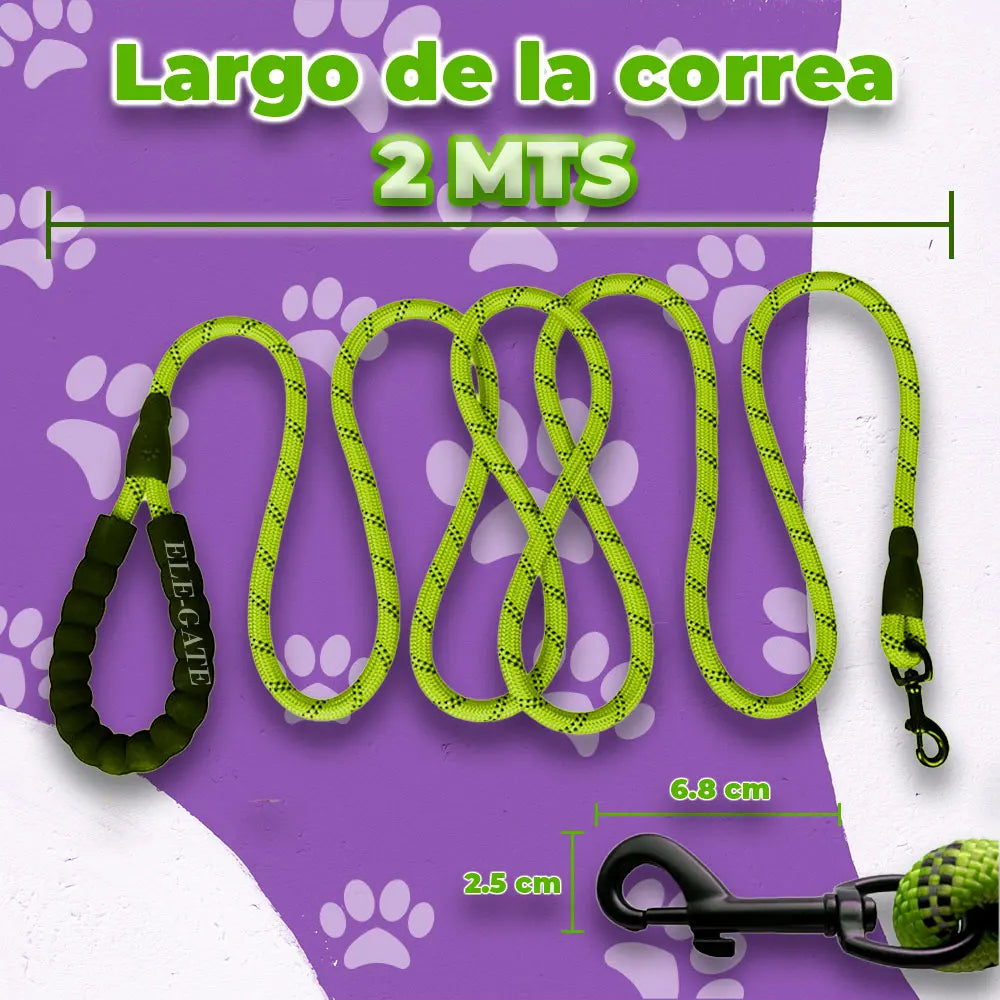 2m Reflective Double-Handle Dog Leash